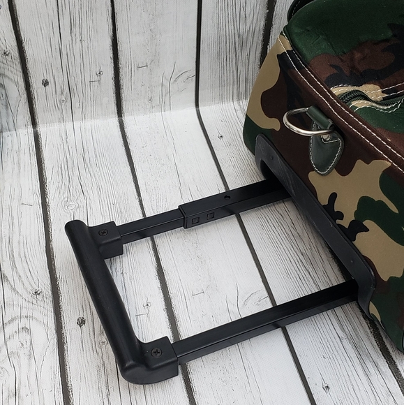 Large Capacity Carry-On Rolling Duffel Bag - Green Camo - Picture 7 of 13